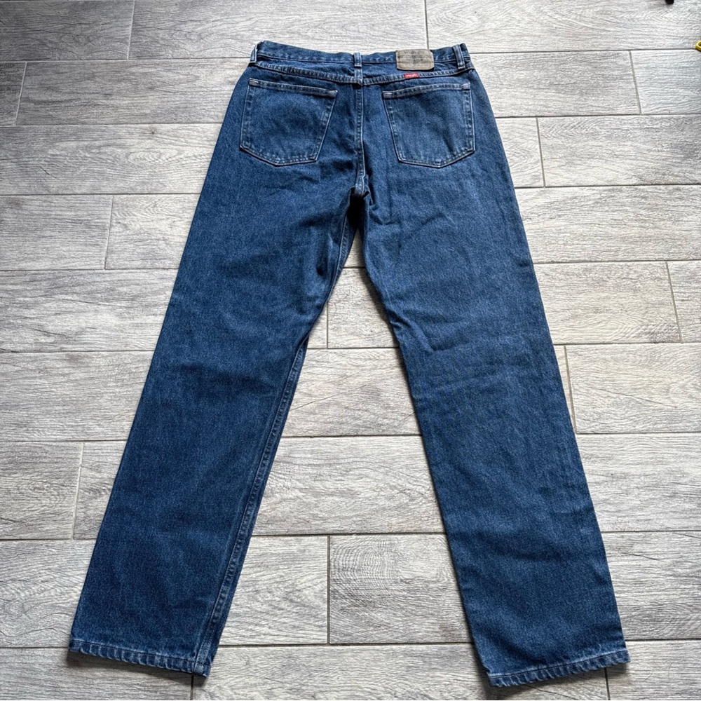 WRANGLER Men's 33x33 Jeans BLUE DENIM WESTERN STRAIGHT LEG PREPPY USA COWBOY - Picture 6 of 10